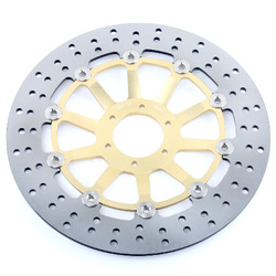 Gold Round non-wave Disc Rotor Front Floating Ducati 750 916 996 Monster RSV1000